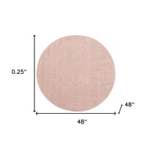 4' X 4' Pink Round Non Skid Indoor Outdoor Area Rug