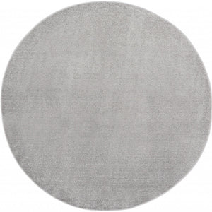 6' X 6' Silver Grey Round Non Skid Indoor Outdoor Area Rug