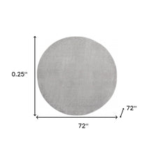 6' X 6' Silver Grey Round Non Skid Indoor Outdoor Area Rug