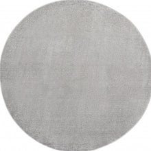 6' X 6' Silver Grey Round Non Skid Indoor Outdoor Area Rug