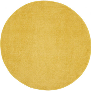 6' X 6' Yellow Round Non Skid Indoor Outdoor Area Rug