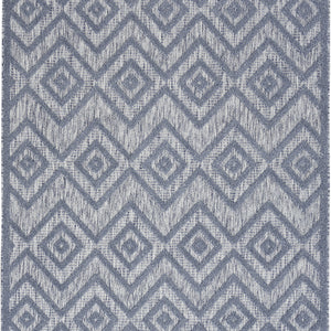 4' X 6' Denim Blue Argyle Indoor Outdoor Area Rug