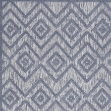 4' X 6' Denim Blue Argyle Indoor Outdoor Area Rug