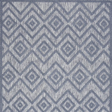 4' X 6' Denim Blue Argyle Indoor Outdoor Area Rug