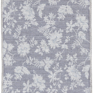 2' X 4' Grey Floral Washable Area Rug