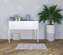 2' X 4' Grey Floral Washable Area Rug