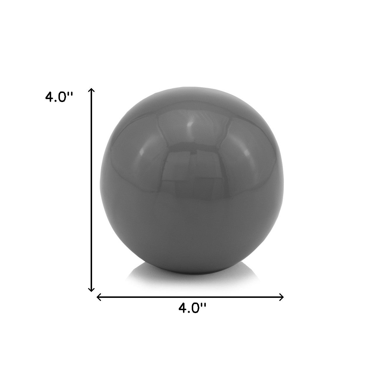 4" Gray Metal Decorative Orb