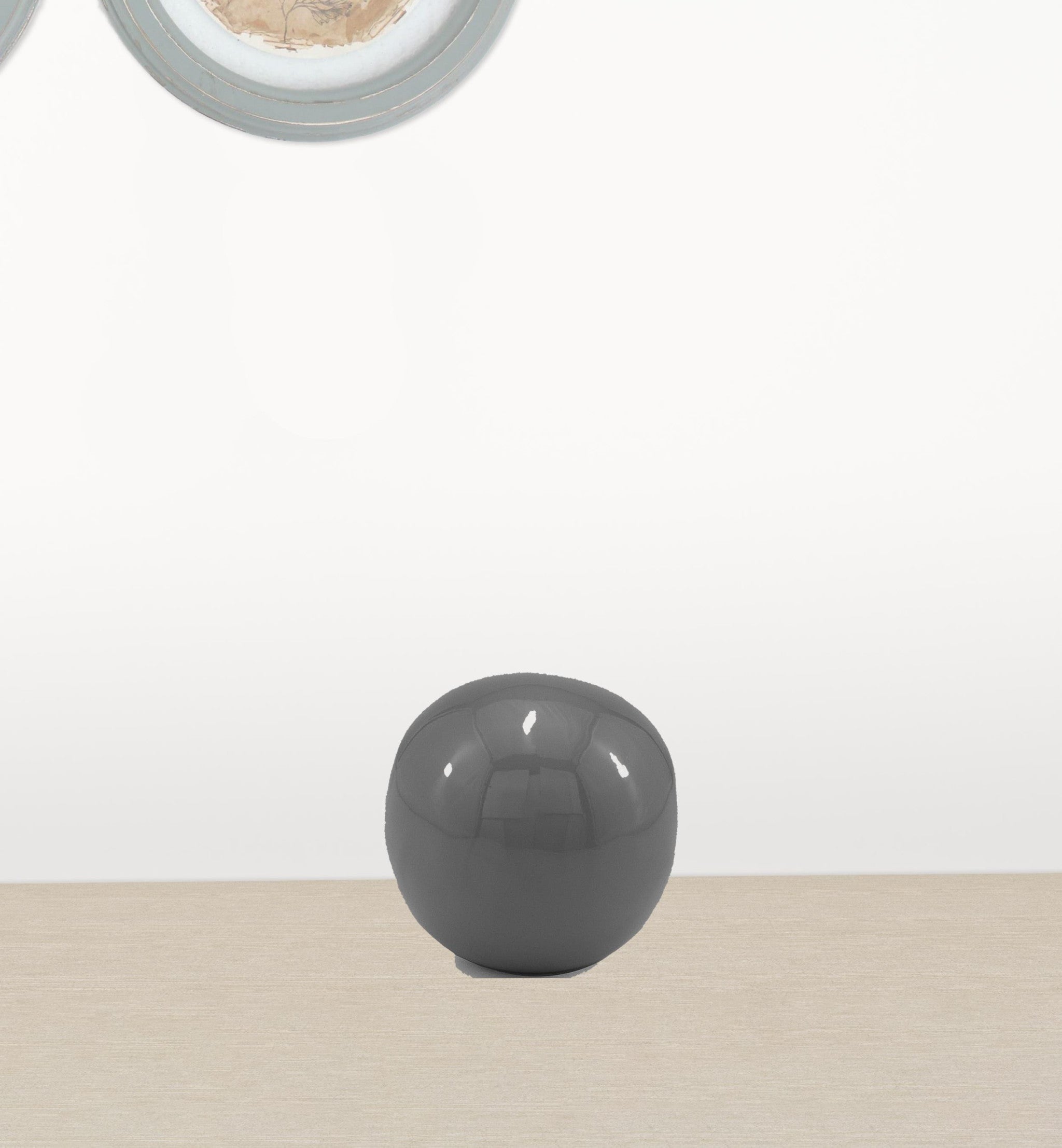 4" Gray Metal Decorative Orb