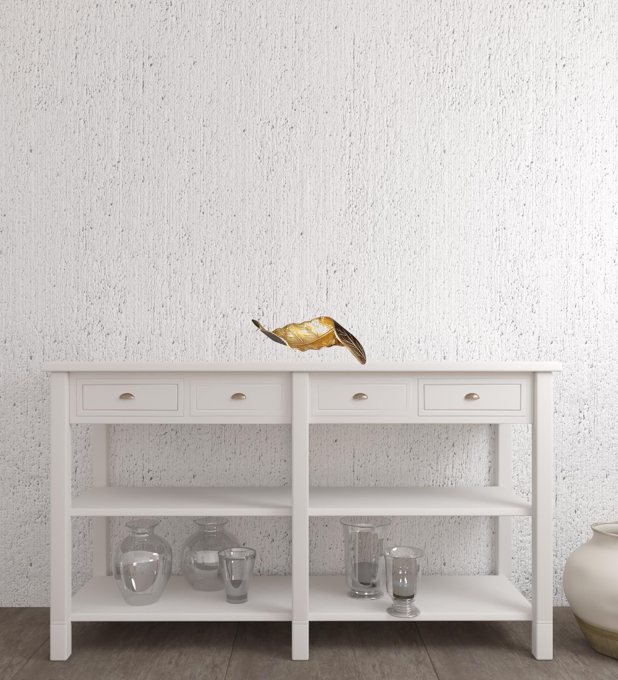 5" Two Toned Gold Twisted Leaf Sculpture