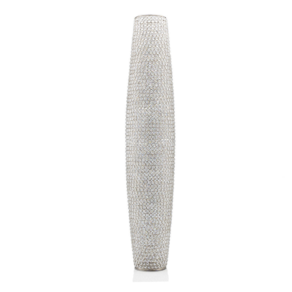 47" Bling Faux Crystal Beads Barrel Floor Vase