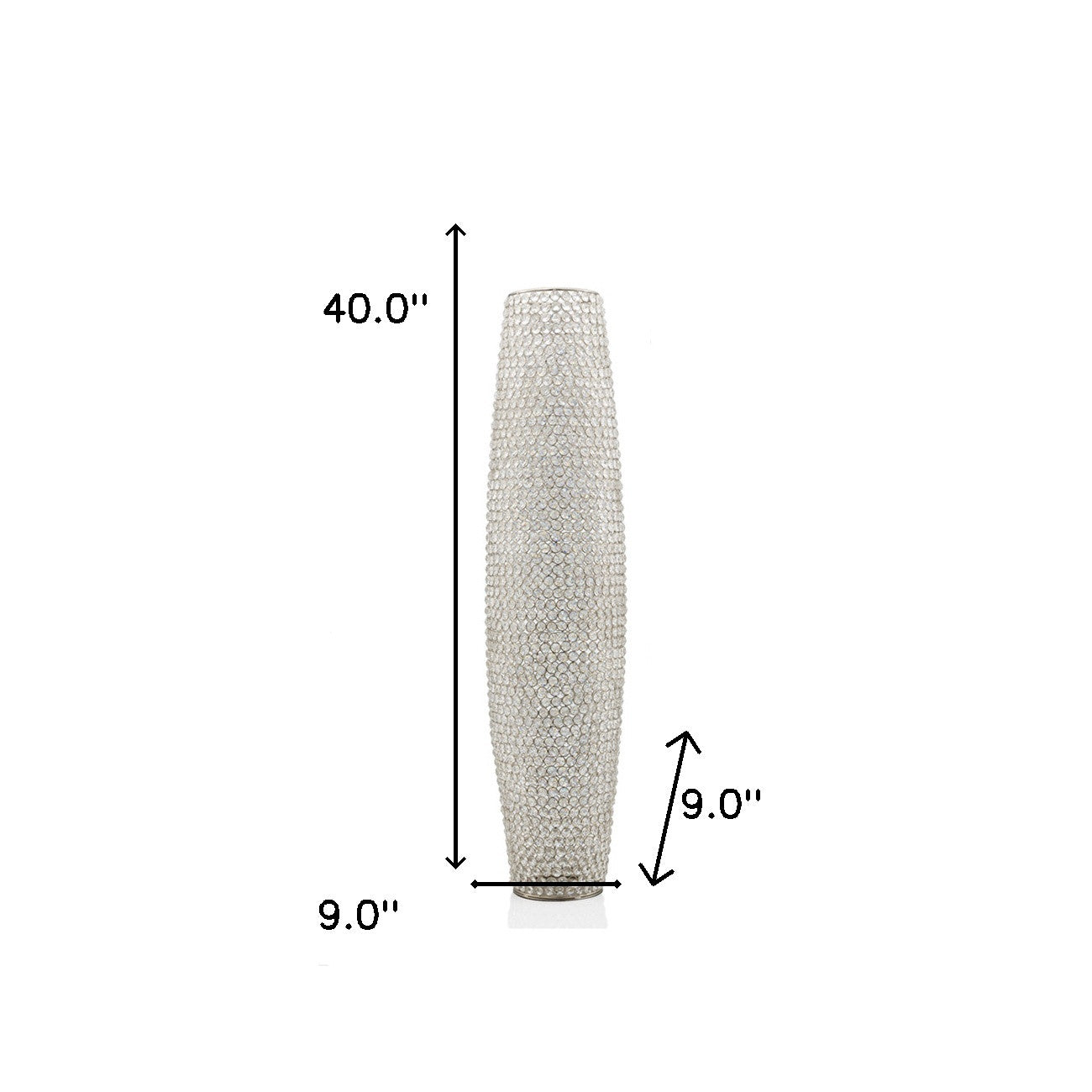 40" Bling Faux Crystal Beads Barrel Floor Vase