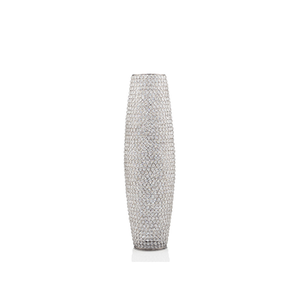 31.5" Bling Faux Crystal Beads Barrel Floor Vase
