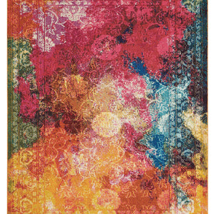 5' X 7' Seaglass Abstract Power Loom Non Skid Area Rug