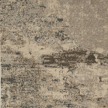 3' X 5' Ivory And Grey Abstract Power Loom Non Skid Area Rug