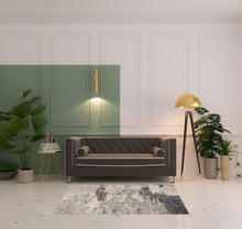 4' X 6' Ivory And Grey Abstract Power Loom Non Skid Area Rug