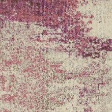 2' X 8' Ivory And Pink Abstract Power Loom Non Skid Runner Rug