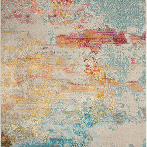 4' X 6' Sealife Abstract Power Loom Non Skid Area Rug