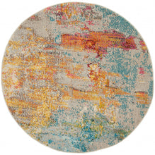 4' X 4' Sealife Round Abstract Power Loom Non Skid Area Rug