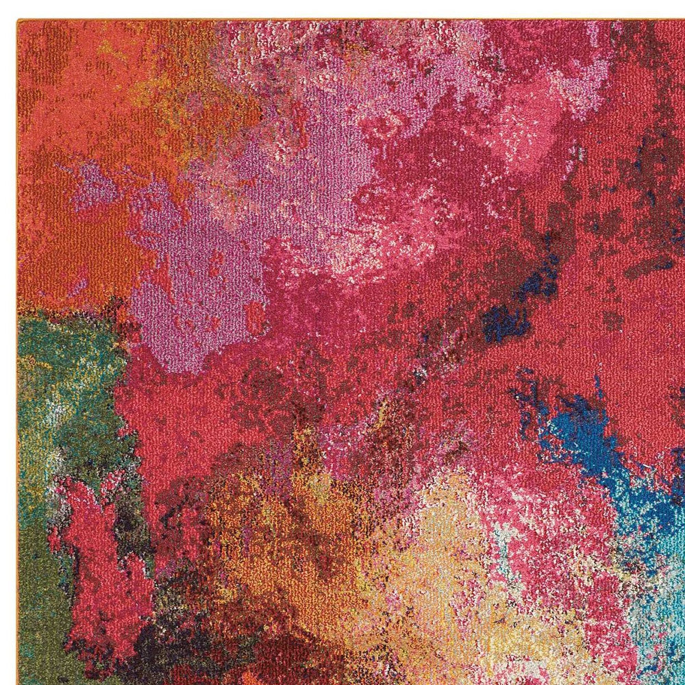 Palette Abstract Power Loom Non Skid Area Rug - 4' x 6'