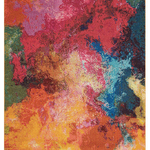 Palette Abstract Power Loom Non Skid Area Rug - 5' x 7'