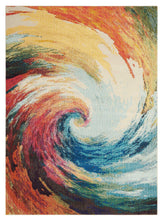4' X 6' Wave Abstract Power Loom Non Skid Area Rug