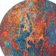 Atlantic Round Abstract Power Loom Non Skid Area Rug - 4' x 4'