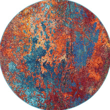 Atlantic Round Abstract Power Loom Non Skid Area Rug - 5' x 5'