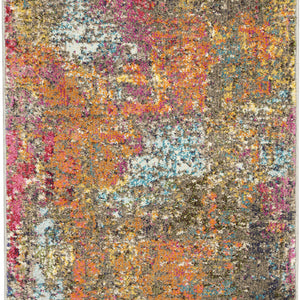 2' X 4' Sunset Abstract Power Loom Non Skid Area Rug