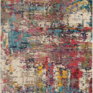 4' X 6' Sunset Abstract Power Loom Non Skid Area Rug