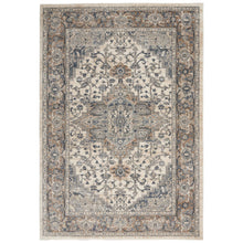 4' X 6' Ivory And Grey Oriental Power Loom Non Skid Area Rug