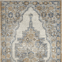 3' X 5' Grey And Light Blue Oriental Power Loom Non Skid Area Rug