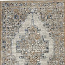 4' X 6' Grey And Light Blue Oriental Power Loom Non Skid Area Rug