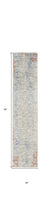 2' X 8' Ivory Abstract Power Loom Distressed Non Skid Runner Rug