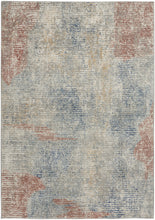4' X 6' Ivory Abstract Power Loom Distressed Non Skid Area Rug