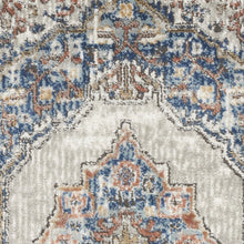 2' X 4' Blue And Grey Oriental Power Loom Non Skid Area Rug