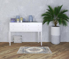 2' X 4' Blue And Grey Oriental Power Loom Non Skid Area Rug