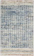 3' X 5' Blue Abstract Power Loom Distressed Non Skid Area Rug