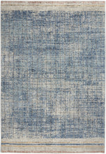 4' X 6' Blue Abstract Power Loom Distressed Non Skid Area Rug