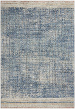 5' X 7' Blue Abstract Power Loom Distressed Non Skid Area Rug