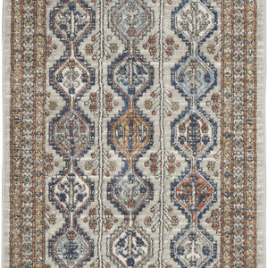 3' X 5' Grey Southwestern Power Loom Non Skid Area Rug