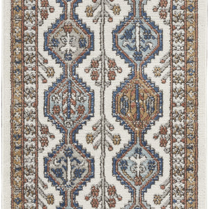 2' X 4' Ivory Southwestern Power Loom Non Skid Area Rug