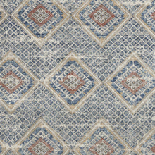 4' X 6' Blue And Ivory Southwestern Power Loom Non Skid Area Rug