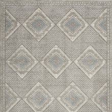 4' X 6' Grey Ivory And Blue Southwestern Power Loom Non Skid Area Rug