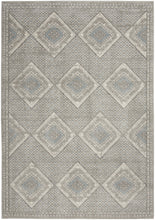5' X 7' Grey Ivory And Blue Southwestern Power Loom Non Skid Area Rug