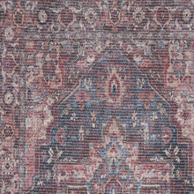 2' X 4' Red Oriental Power Loom Distressed Washable Area Rug