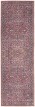 2' X 6' Brick Oriental Power Loom Distressed Washable Runner Rug
