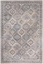 4' X 6' Ivory Latte Oriental Power Loom Distressed Washable Area Rug