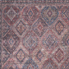 2' X 4' Maroon Oriental Power Loom Distressed Washable Area Rug