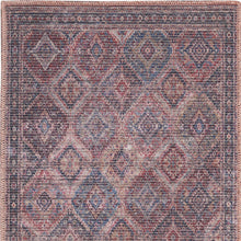 2' X 4' Maroon Oriental Power Loom Distressed Washable Area Rug