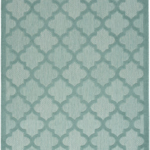 4' X 6' Aqua And Teal Ikat Indoor Outdoor Area Rug